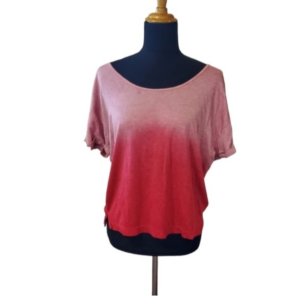 Patterson J. Kinkaid Floriana Ombré Tie Dye Top XS Red